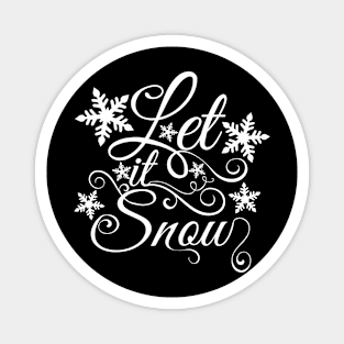 Let It Snow Christmas Snowflake Magnet